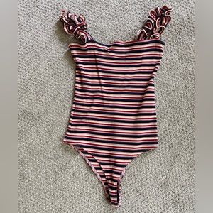 Red, White, & Blue Striped Reformation Bodysuit